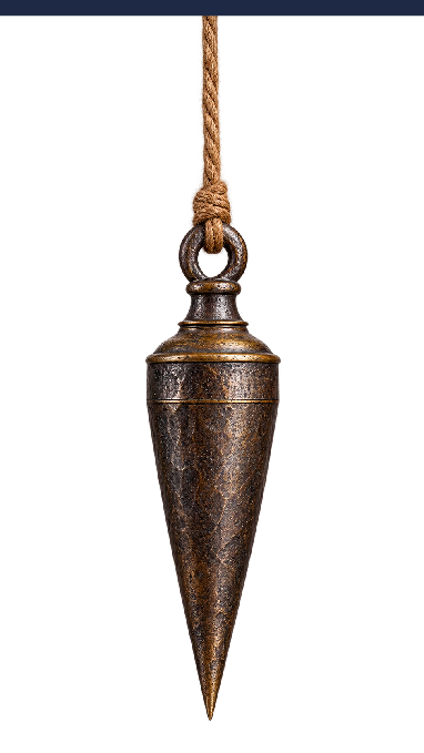 Plomada medieval con cuerda